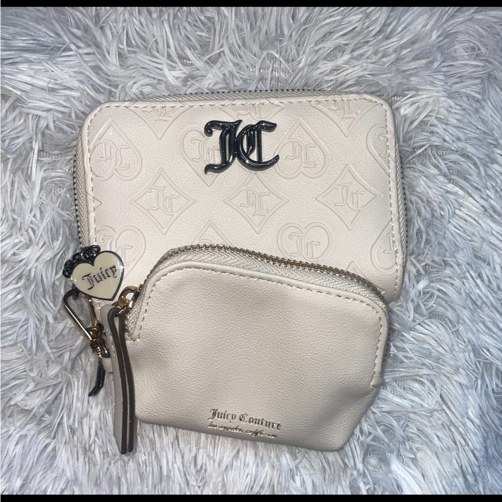 Juicy Couture Cream Wallet and Pouch Set